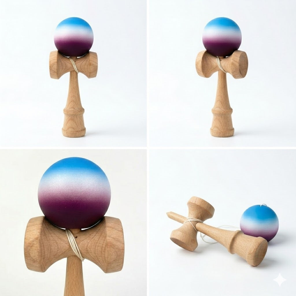 Kendama Profesionala, STELAMOS, Editia Cerul Noptii, realizat din lemn premium, finisaj lucios in degrade