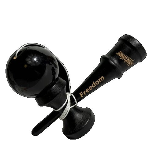 Kendama Profesionala, STELAMOS, Editia Black Freedom, Lemn Premium, Negru Lucios