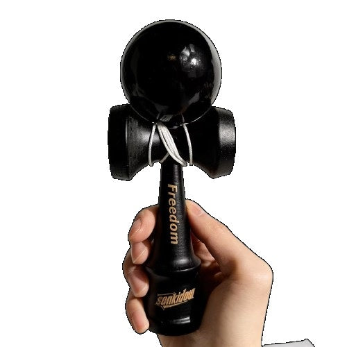 Kendama Profesionala, STELAMOS, Editia Black Freedom, Lemn Premium, Negru Lucios