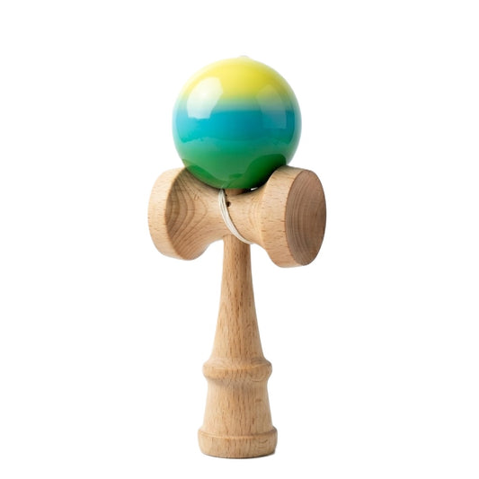 Kendama Profesionala, STELAMOS, Editia Rasarit Tropical, realizat din lemn premium, finisaj lucios in degrade