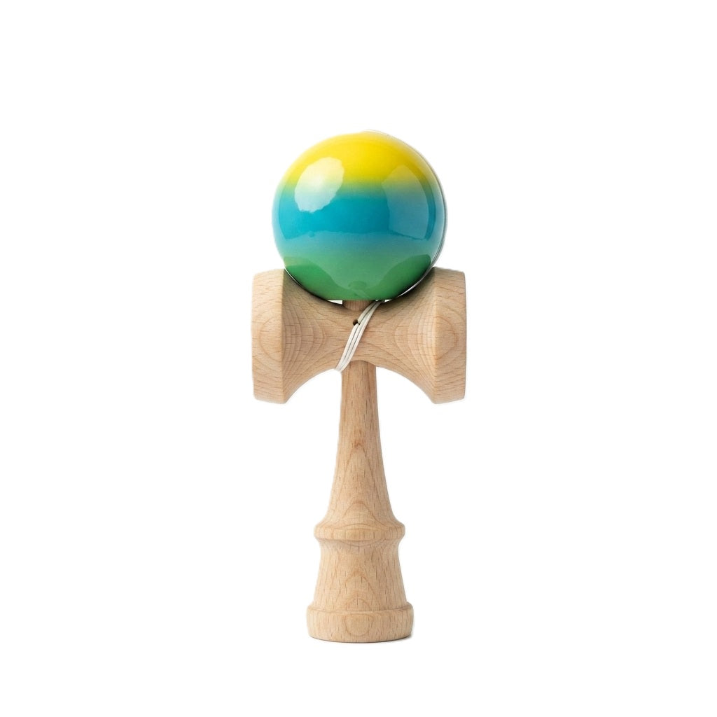 Kendama Profesionala, STELAMOS, Editia Rasarit Tropical, realizat din lemn premium, finisaj lucios in degrade