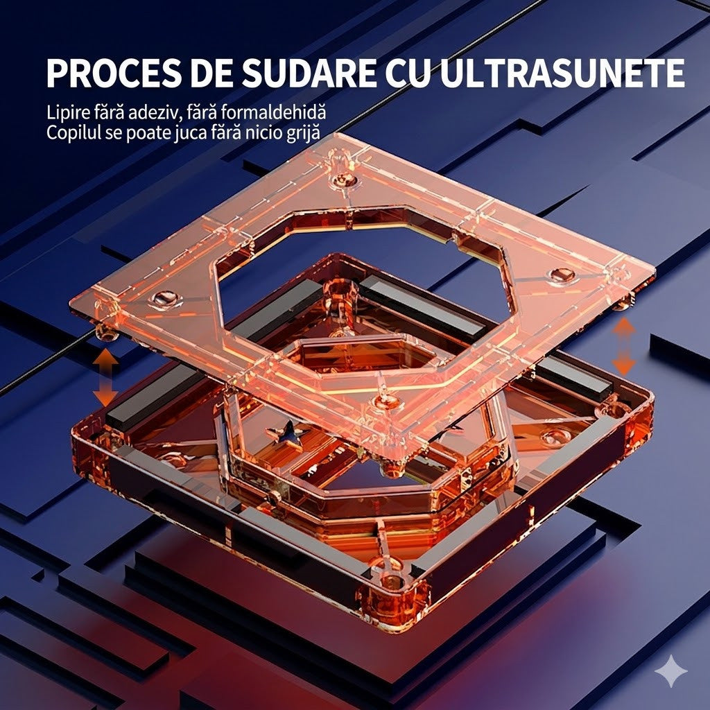 Set Placi Magnetice de Constructie 110 piese, STELAMOS, 5.5cm pentru Copii, include 2 Masinute, Transparente, Suprafata Lucioasa, Sudura Ultrasonica, Joc STEM pentru dezvoltarea abilitatilor motrice si imaginatie, Multicolor, Cadou copii 3+Ani