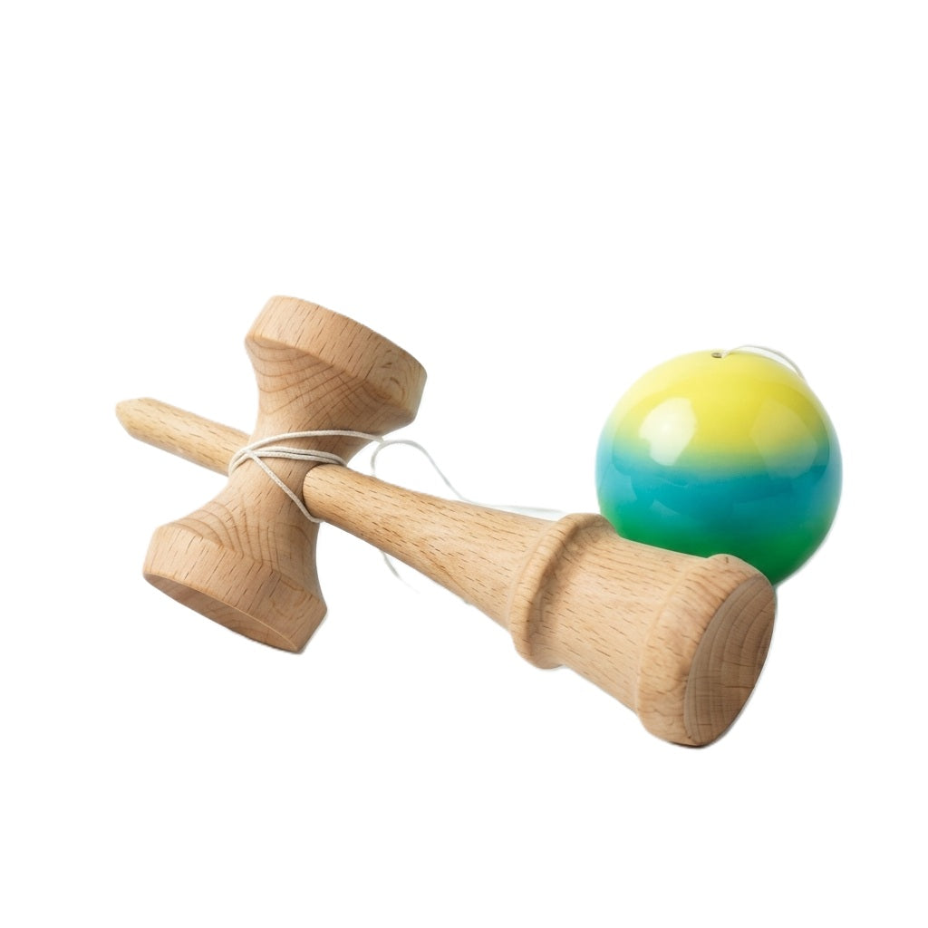 Kendama Profesionala, STELAMOS, Editia Rasarit Tropical, realizat din lemn premium, finisaj lucios in degrade