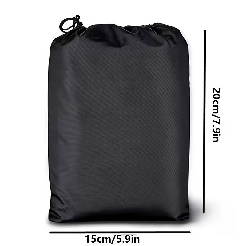 Saculet Textil Multifunctional STELAMOS, din Panza Oxford cu Snur Reglabil si Blocator, Ambalaj Cadou sau Transport Accesorii si Depozitare, 20x15 cm, Negru