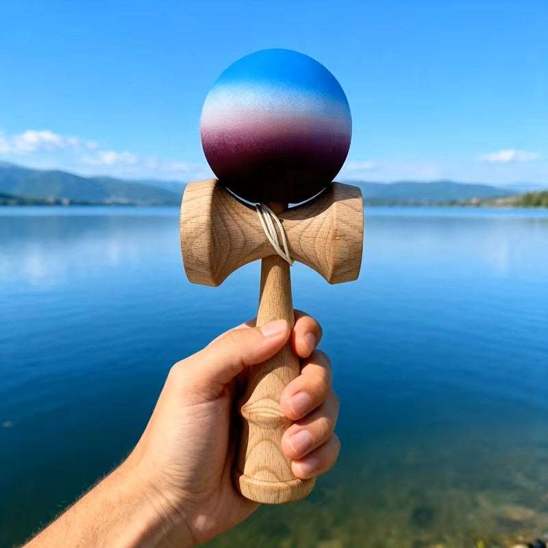Kendama Profesionala, STELAMOS, Editia Cerul Noptii, realizat din lemn premium, finisaj lucios in degrade