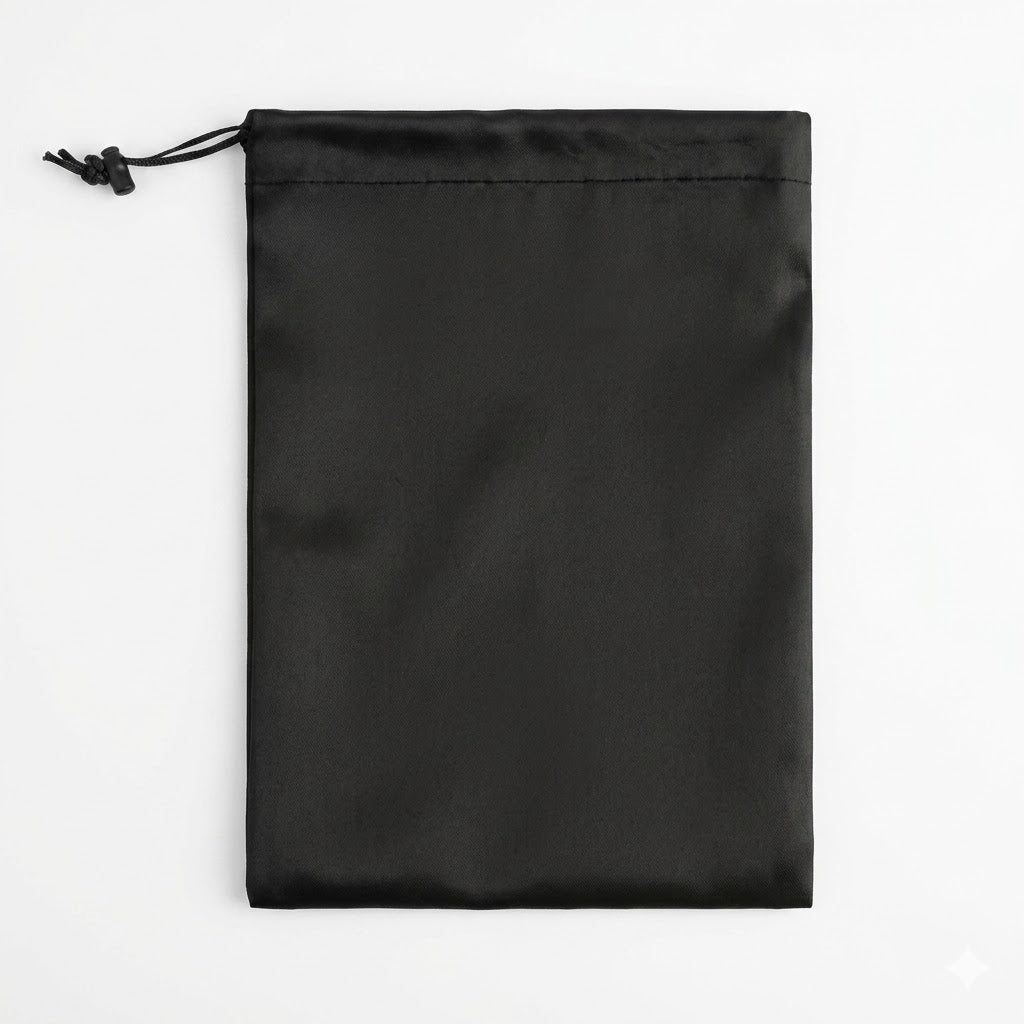 Saculet Textil Multifunctional STELAMOS, din Panza Oxford cu Snur Reglabil si Blocator, Ambalaj Cadou sau Transport Accesorii si Depozitare, 20x15 cm, Negru